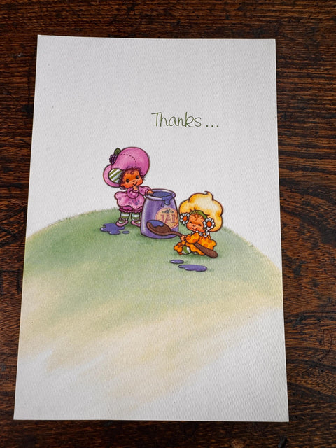 1984 Baby Strawberry Shortcake Thank You Card by American Greetings