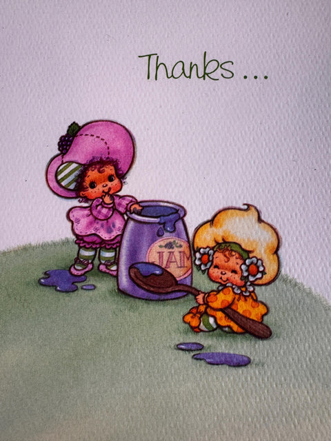 1984 Baby Strawberry Shortcake Thank You Card by American Greetings