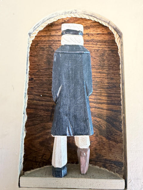 Wooden Nautical Captain Wall Hanging with Rope Frame