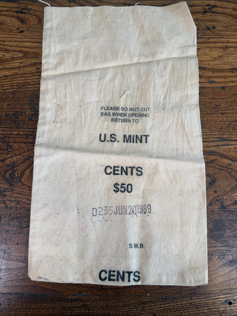1989 U.S. Mint Coin Bag for Cents - 50 Dollars
