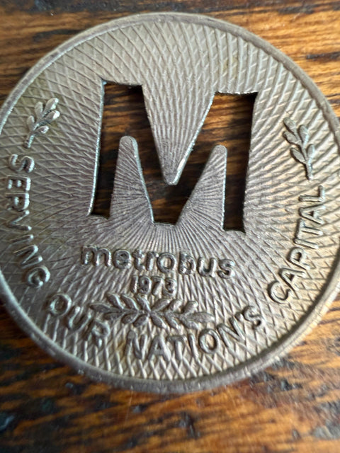 Set of 5 Vintage Washington DC 1973 Metrobus Transit Tokens