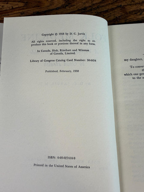 Folk Medicine: A Vermont Doctor's Guide to Good Health by D.C. Jarvis, M.D., 1958