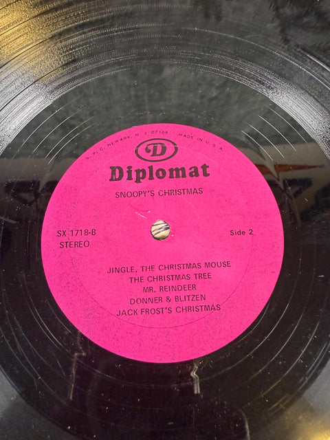 Snoopy's Christmas Vinyl Record by Diplomat - Festive Holiday Music