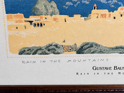 Vintage Gustave Baumann Rain in the Mountains Framed Art Print Reproduction