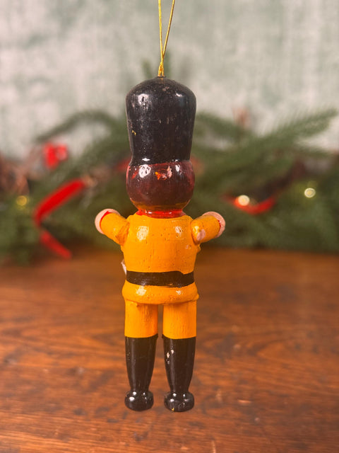 Wooden Toy Soldier Christmas Ornament with Drum