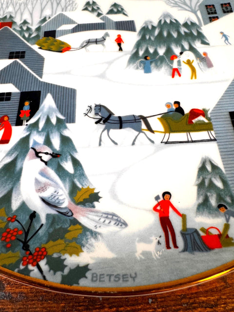Home for Christmas Decorative Plate 1982 by Betsey Bates