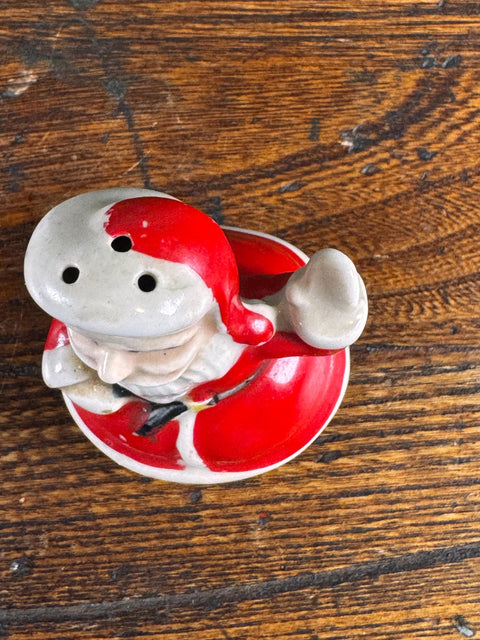 Vintage Ceramic Santa Claus Salt and Pepper Shakers from Japan