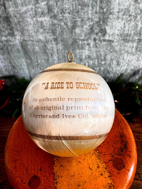 2 Currier and Ives Collection Christmas Ornaments