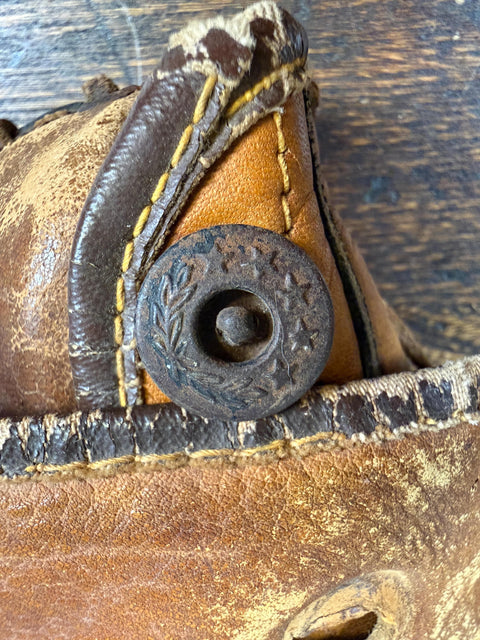 Vintage Vince DiMaggio Baseball Glove | Leather Split Finger Mitt 1940s