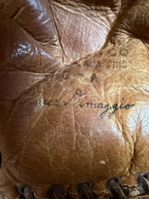 Vintage Vince DiMaggio Baseball Glove | Leather Split Finger Mitt 1940s