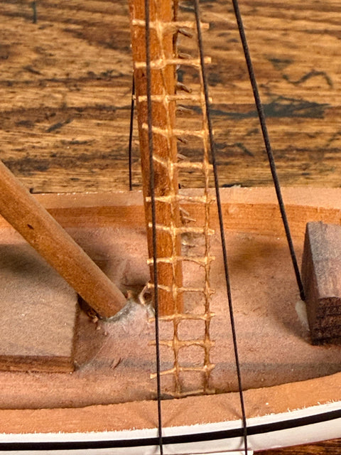Handcrafted Wooden Model Sailboat Nautical Decor