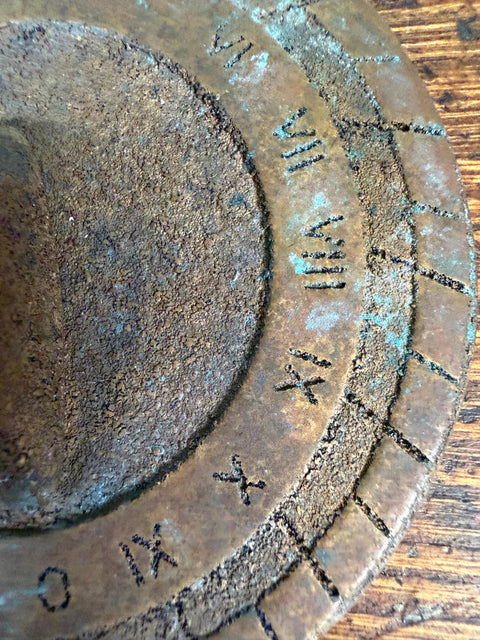 Small Metal Sundial with Roman Numerals