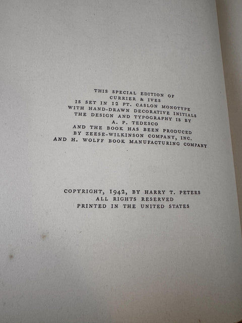 Currier & Ives Printmakers to the American People by Harry T. Peters | 1942 Hardback