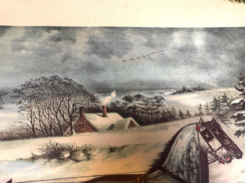The Road, Winter by Currier & Ives Lithograph Print