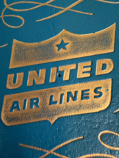 United Air Lines Round Leatherette Coaster with Vintage Logo