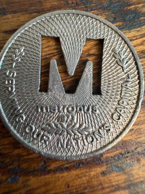 Set of 5 Vintage Washington DC 1973 Metrobus Transit Tokens