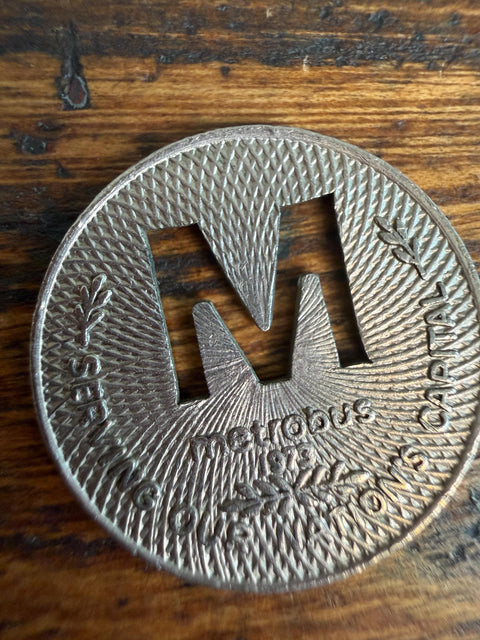 Set of 5 Vintage Washington DC 1973 Metrobus Transit Tokens