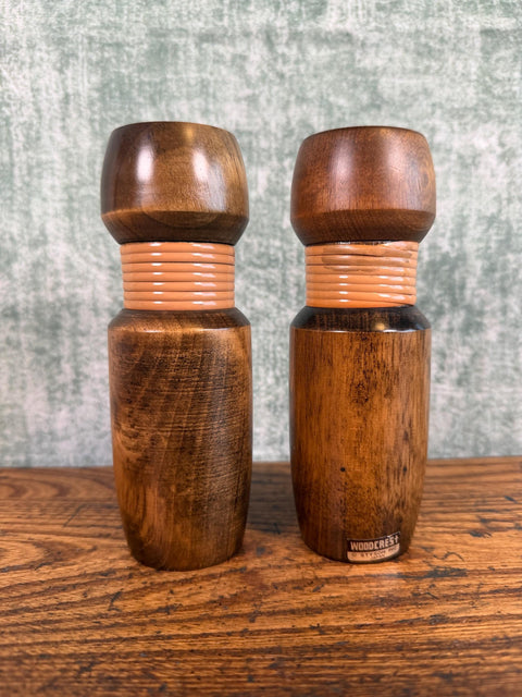 Woodcrest Stysom Inc. Japan Wooden Salt and Pepper Shakers with Grinder