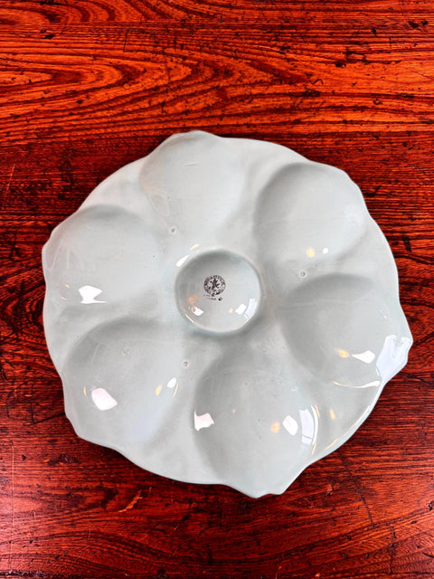 Vintage Bordallo Pinheiro Portugal Turquoise Six Fish Oyster Plate