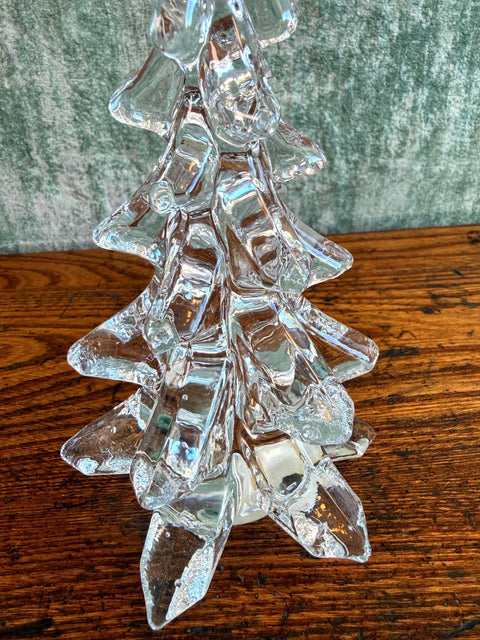 Clear Glass Christmas Tree Figurine by W.A.R. Made in Taiwan