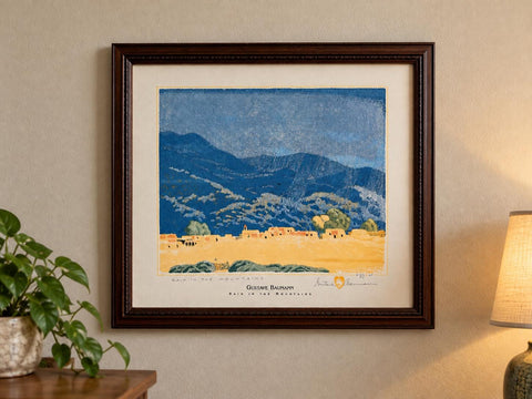 Vintage Gustave Baumann Rain in the Mountains Framed Art Print Reproduction