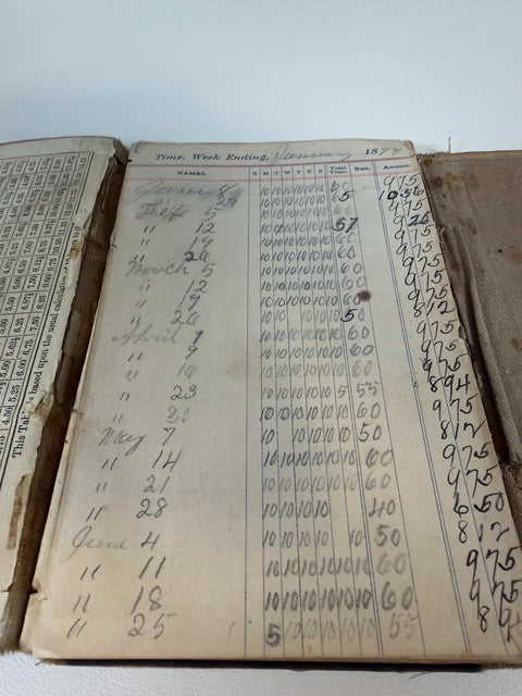 Weekly Time Book 1878