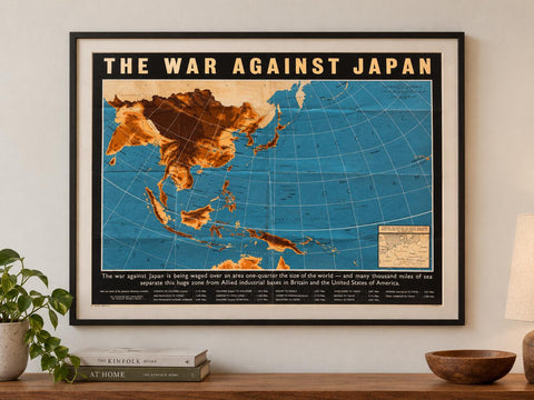 The War Against Japan | 1944 British Propaganda Map