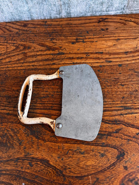 Acme Stainless Steel Mezzaluna Chopper with Vintage Handle
