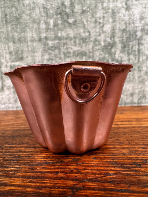 Set of 4 Vintage Copper Jelly Molds with Heart, Pineapple, and Fluted Designs