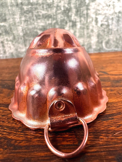 Set of 4 Vintage Copper Jelly Molds with Heart, Pineapple, and Fluted Designs