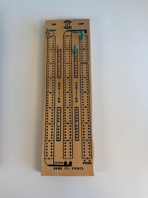Pleasantime Continuous Track Two Lane Cribbage Board by Pacific Game Co.