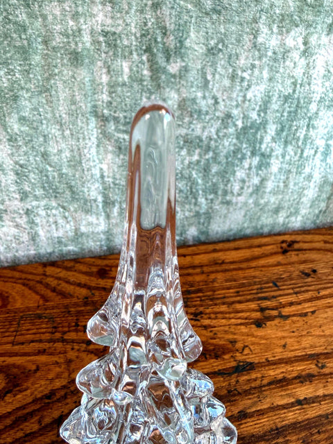 Clear Glass Christmas Tree Figurine by W.A.R. Made in Taiwan