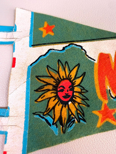 Vintage Maryland Felt Pennant with Sun and State Design
