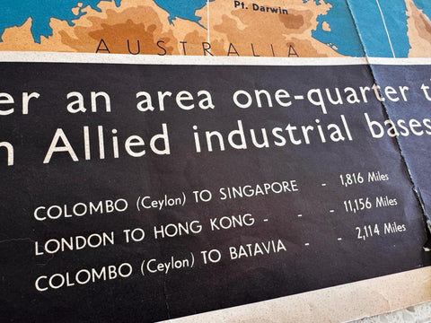The War Against Japan | 1944 British Propaganda Map
