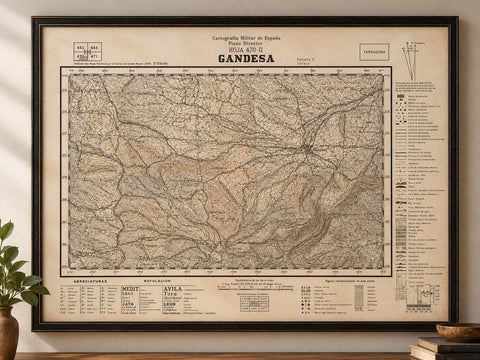 Gandesa 1938 Military Topographic Map of Spain