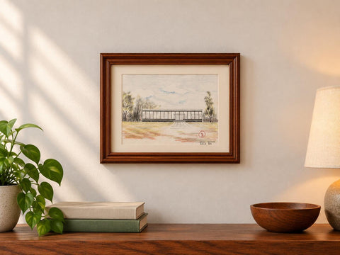 1950s Mid Century Modern Architectural Drawings – House Elevation & Site Plan – Original Student Art