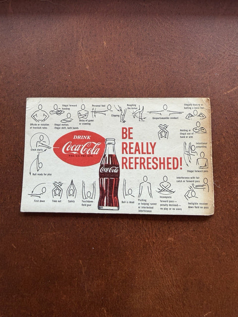 Vintage Coca-Cola Football Schedule Pocket Guide Coke Advertising