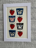 Simple French Cookery Book Plate Print 1958 – Butterfly & Strawberry