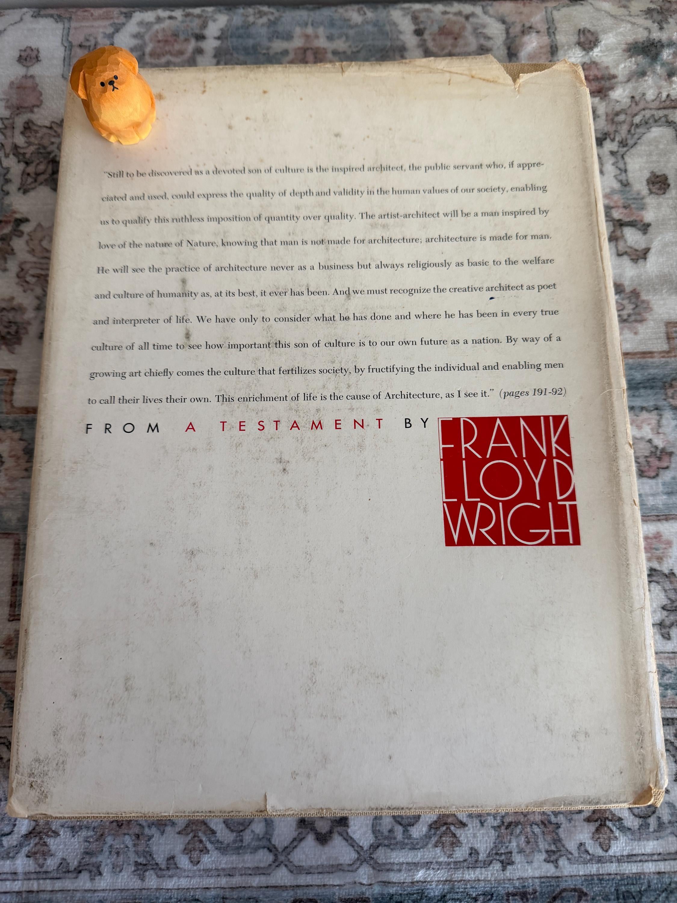 A Testament by Frank Lloyd Wright | 1957 Hardcover