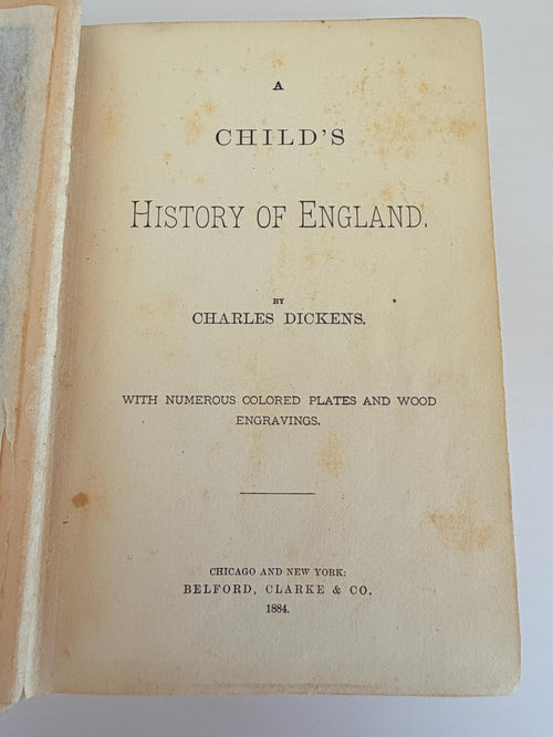 A Child's History of England by Charles Dickens | 1885 Hardcover