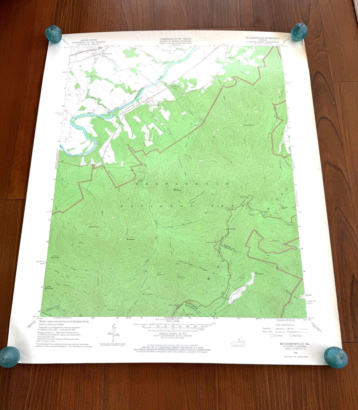 Vintage McGaheysville Virginia Topographic Map 1965 | USGS Quadrangle