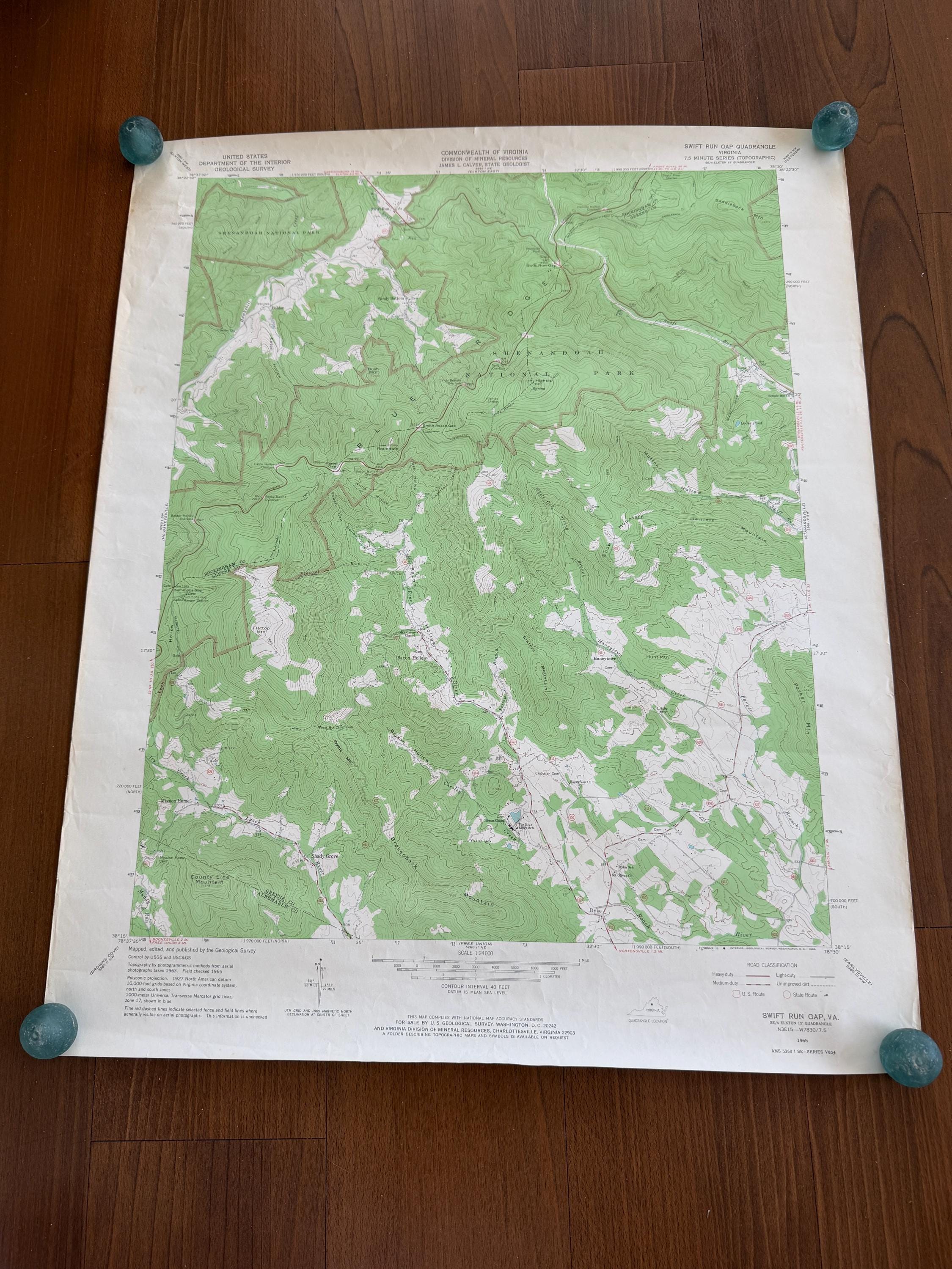 Swift Run Gap, Virginia – USGS Quadrangle Map | 1965