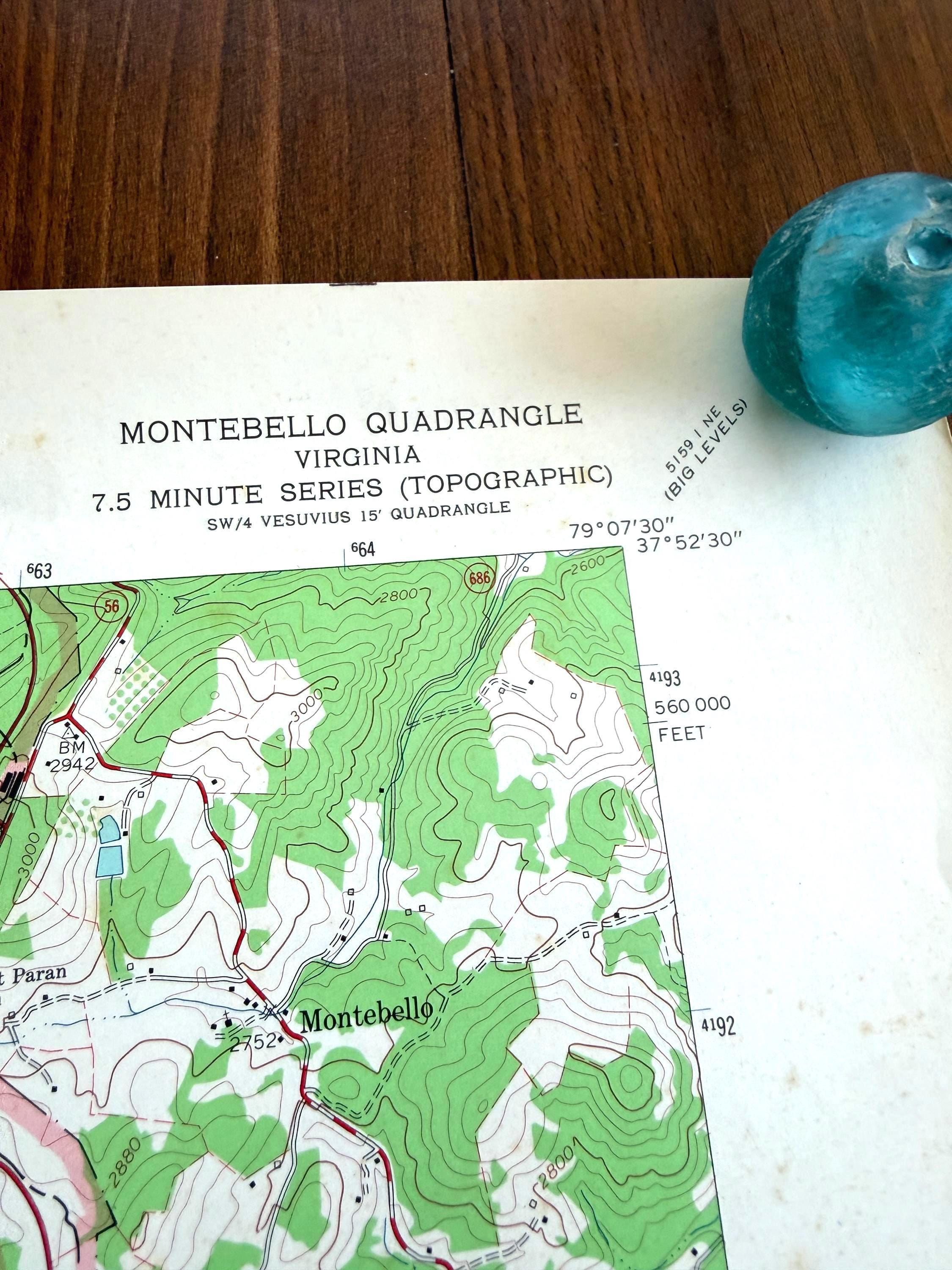 Montebello, Virginia – USGS Quadrangle Map | 1965