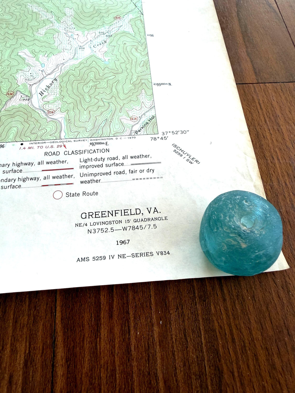 Vintage Greenfield Virginia Topographic Map 1967 | USGS Quadrangle