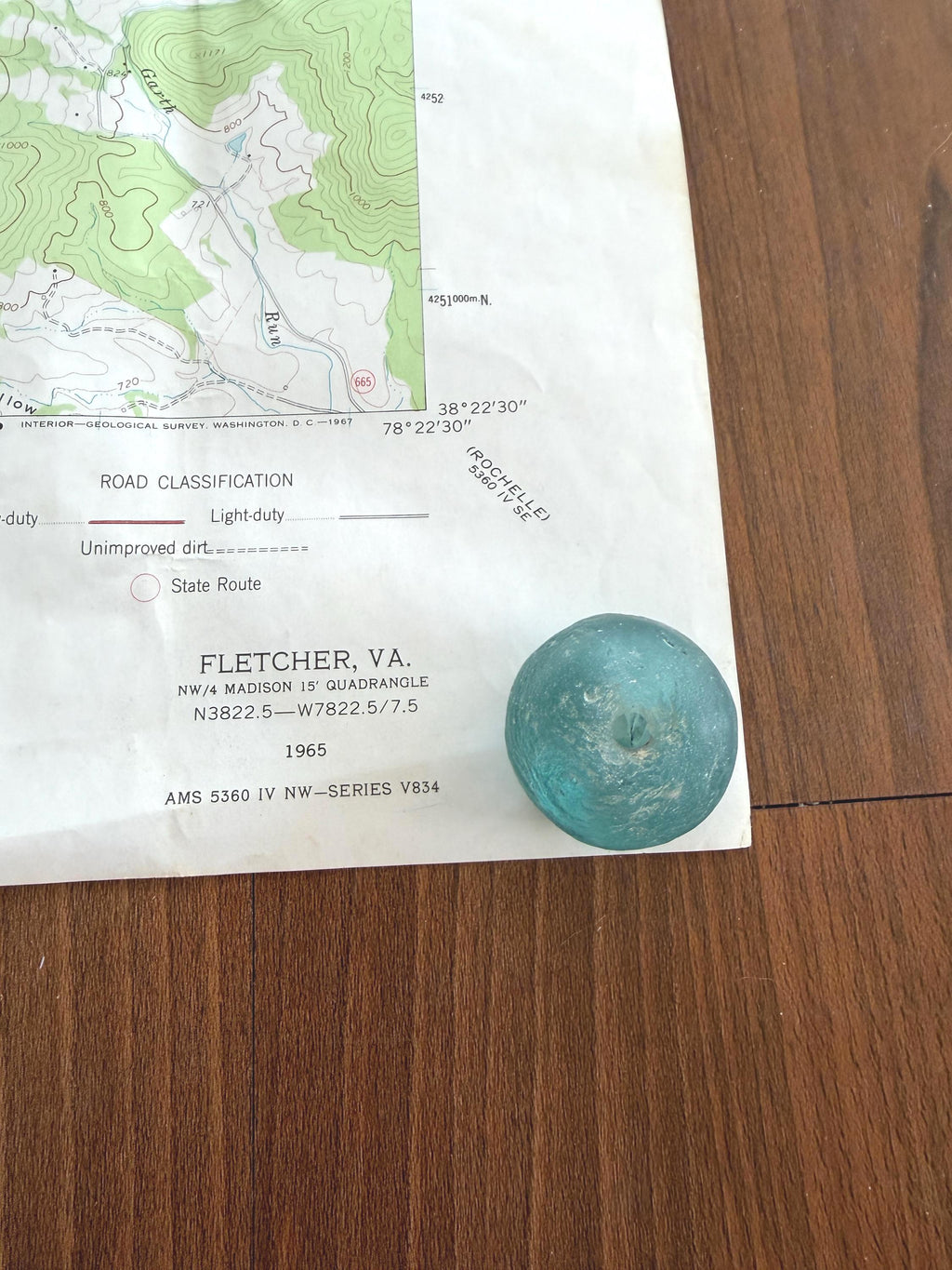 Vintage Fletcher Virginia Topographic Map 1965 | USGS Quadrangle