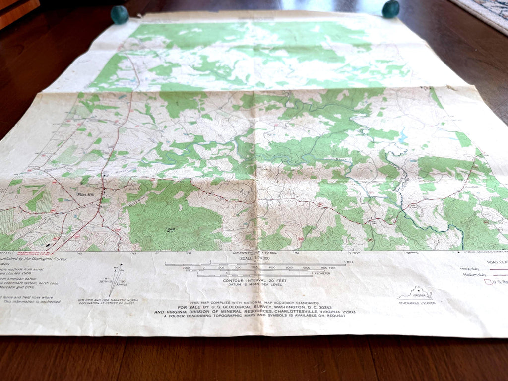 Vintage Flint Hill Virginia Topographic Map 1966 | USGS Quadrangle