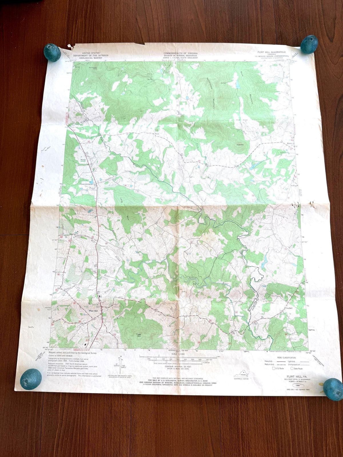 Vintage Flint Hill Virginia Topographic Map 1966 | USGS Quadrangle