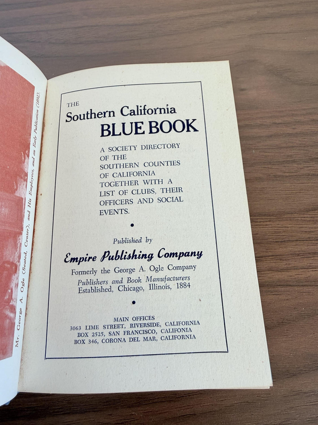 The Southern California Blue Book | 1952 Hardcover