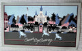 May include: A vintage print of the Crescent City Classic '87 in New Orleans. The artwork features a cityscape with a cathedral, palm trees, and runners. The color palette includes blue, pink, gray, and black.