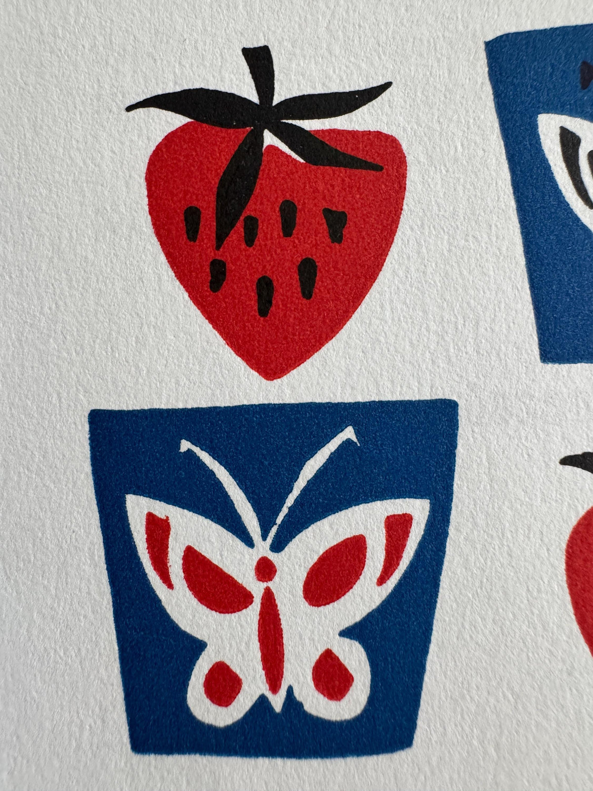 Simple French Cookery Book Plate Print 1958 – Butterfly & Strawberry